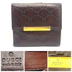 Gucci Brown Guccissima Embossed leather wallet authentic good condition (Guc-2)